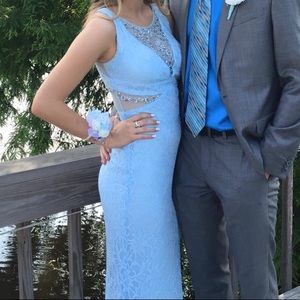 Blue beaded & sparkly prom dress - size 4